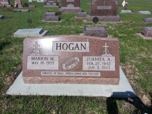 Granite double headstone cemetery