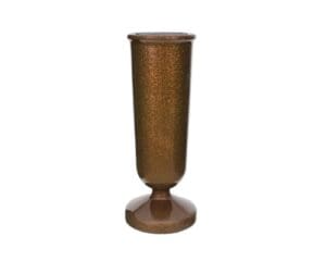 Shiny bronze vase with a sleek design.