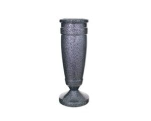 Elegant dark granite vase with polished finish.