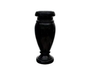 Black polished urn with elegant design.