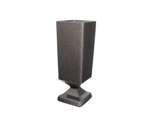 Sleek rectangular vase with textured surface.