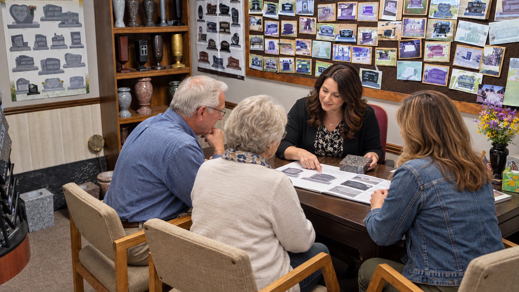 Custom memorial design planning process