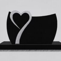 Stylish black monument with heart design.